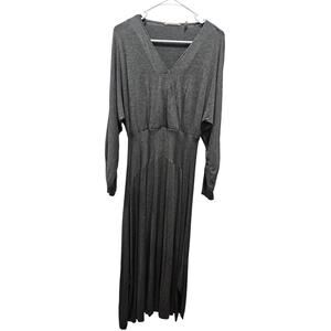 Soft Surroundings Delphi Heather Gray Knit Dolman Draped Maxi Dress Size M